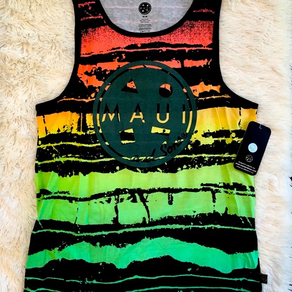 Men’s Summer Maui Tank Top Beach Boating Surf Camp - Picture 3 of 11